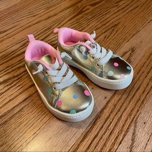 Carter’s silver polka dot sneakers toddler size 7